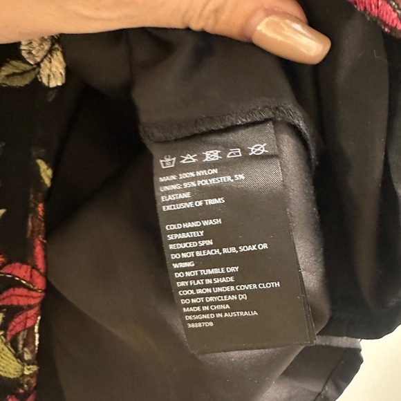 Bardot Black Floral Mini Dress - Picture 3 of 4